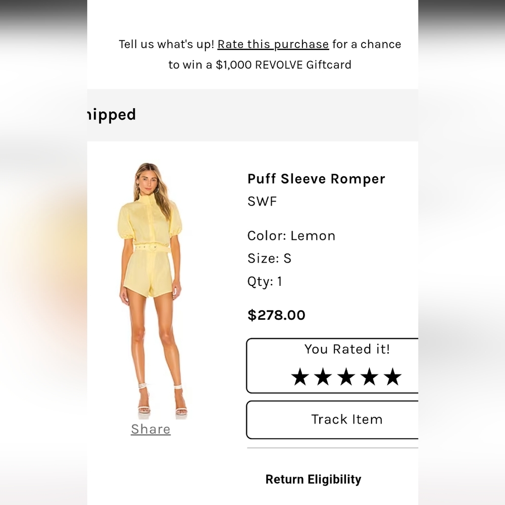 Puff sleeve rompers SWF